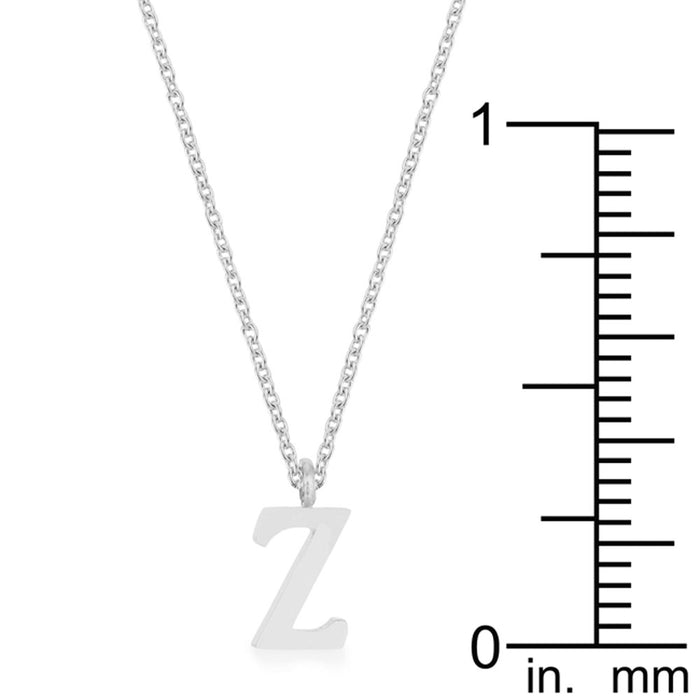 J Goodin Trendy Women Jewelry Elaina White Gold Rhodium Stainless Steel Z Initial Necklace