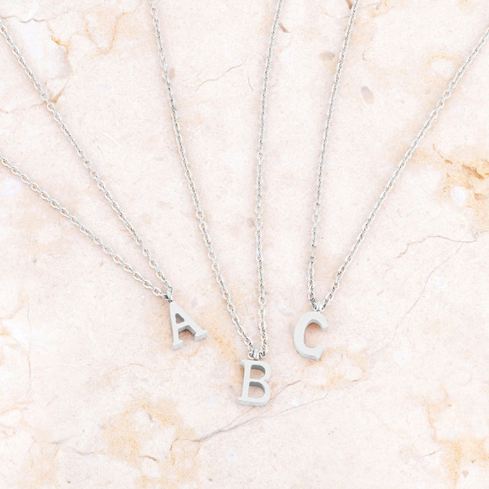 J Goodin Trendy Women Jewelry Elaina White Gold Rhodium Stainless Steel Z Initial Necklace