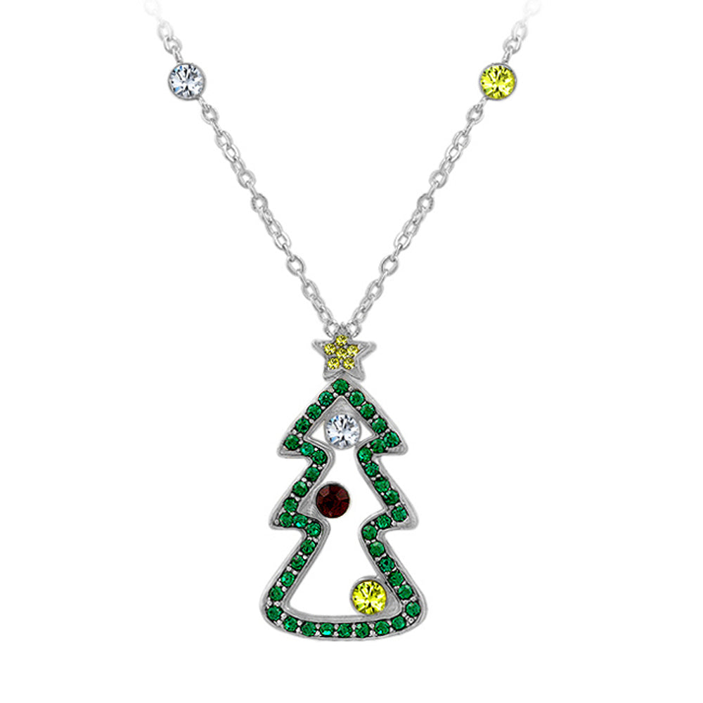 Cubic Zirconia Christmas Pendant