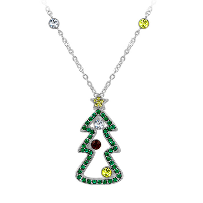 Cubic Zirconia Christmas Pendant