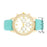 J Goodin Gold Shell Pearl Watch With Crystals - Mint Leather Strap