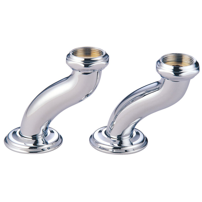 Kingston Brass Ccu401 S Shape Swing Elbow For 7" Centers Deck Mount Tub Filler With Hand Shower, Chrome - Polished Chrome