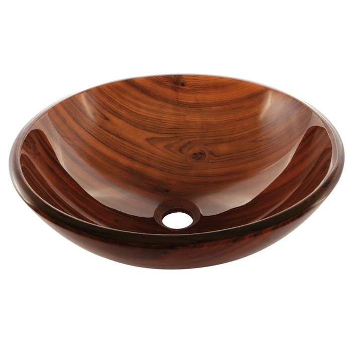 Fauceture Evsdlr3 Valley 16-1-2" Diameter Double Layer Glass Vessel Bathroom Sink - Mahogany Brown