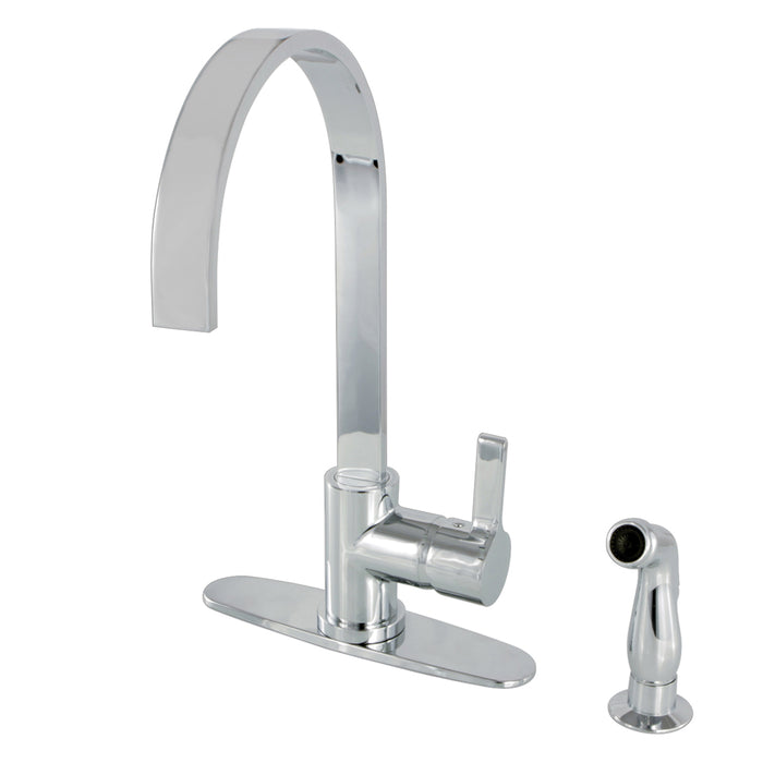Gourmetier Ls8711ctlsp Continental 8" Centerset Single-handle Kitchen Faucets With Matching Side Sprayer, Chrome - Polished Chrome