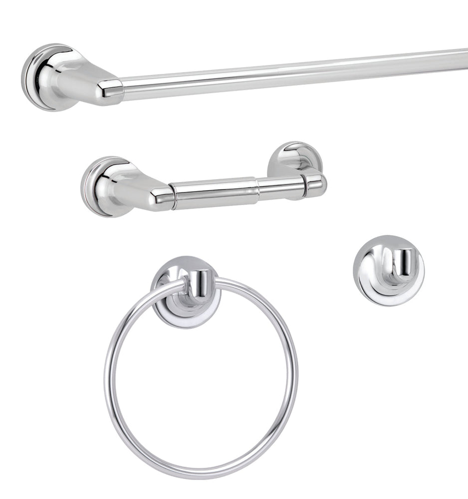 INFINITY 4 PIECE BATH SET-POLISHED CHROME