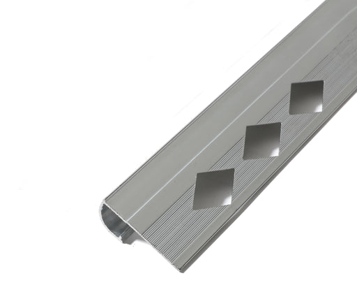 3/8''*8' METAL SEMI-ROUND CHANNEL SATIN SILVER
