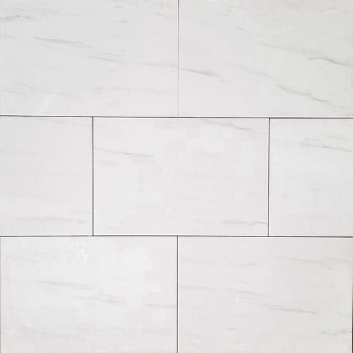 12x24 White North Polished Floor & Wall Porcelain Tile $3.35 /sq.ft