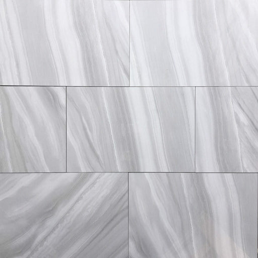 12x24 Gray White Ocean Wave Light Polished Floor & Wall Porcelain Tile $3.35 /sq.ft