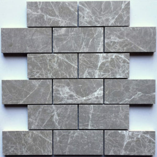 Olympos Dark Grey Tru-Stone Mosaic Porcelain Tile (2"x4") $5.56 /sq.ft
