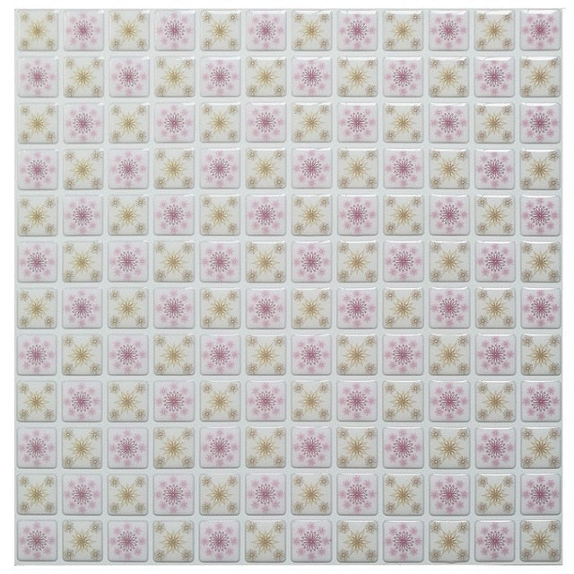 Mosaic Wall Tile Peel and Stick  Self adhesive Backsplash DIY Kitchen Bathroom Home Wall Sticker Vinyl 3D