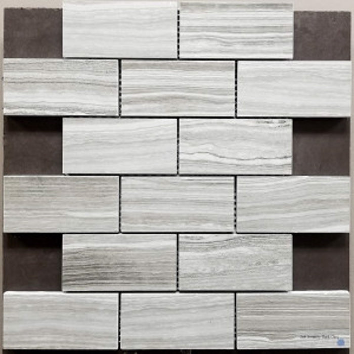 Serenity Dark Grey Matte Tru-Stone Mosaic Porcelain Tile (2"x4") $4.05 /sq.ft