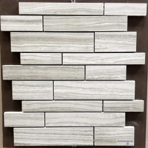 Serenity Dark Grey Matte Tru-Stone Random Strips Mosaic Porcelain Tile (12"x13") $5.55 /sq.ft