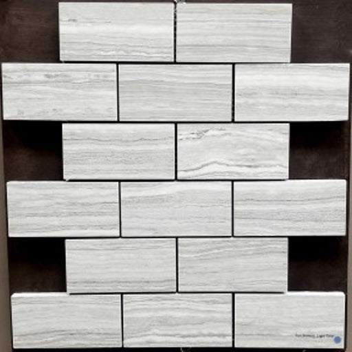 Serenity Light Grey Matte Tru-Stone Mosaic Porcelain Tile (2"x4") $4.05 /sq.ft