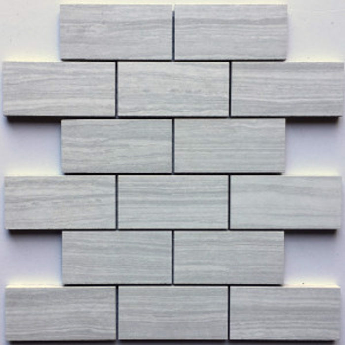Serenity Silver Grey Matte Tru-Stone Mosaic Porcelain Tile (2"x4") $5.02 /sq.ft