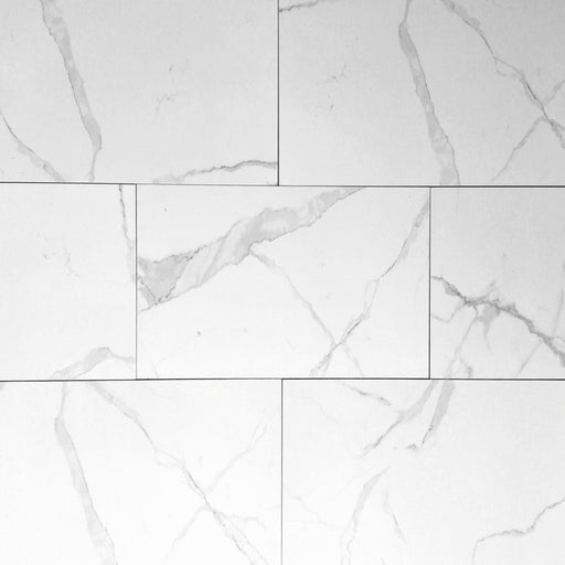 12x24 White Statuario Polished Floor & Wall Porcelain Tile $3.35 /sq.ft
