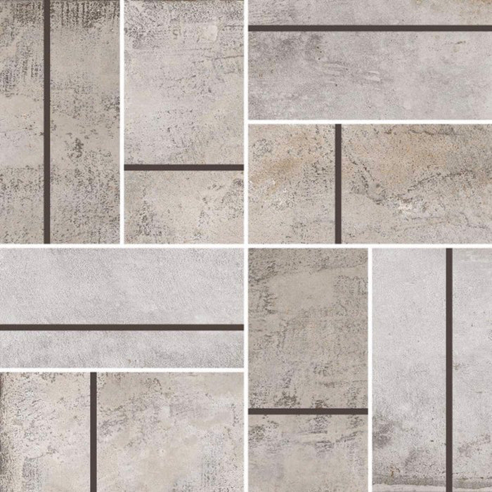 Brown, Gray, Beige Casa Roma Stonecrete Parquet Mosaic
 Sanded Cement Honed Backsplash Tile $30 /sq.ft